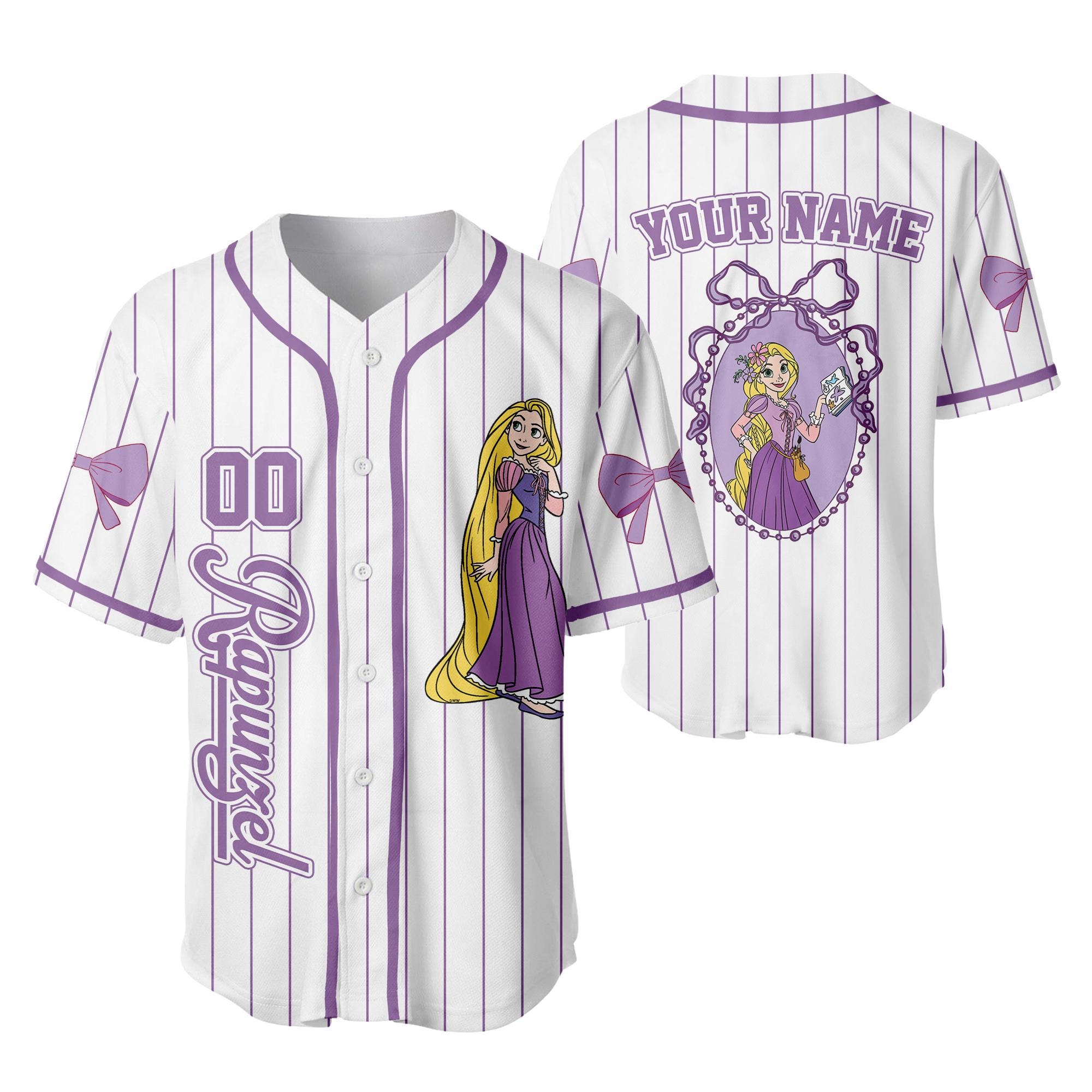 Discover Coquette Coquette Princess Rapunzel Baseball Jersey, Disney Tangled Rapunzel Jersey, Disneyland Baseball Team Outfit, Birthday Gift