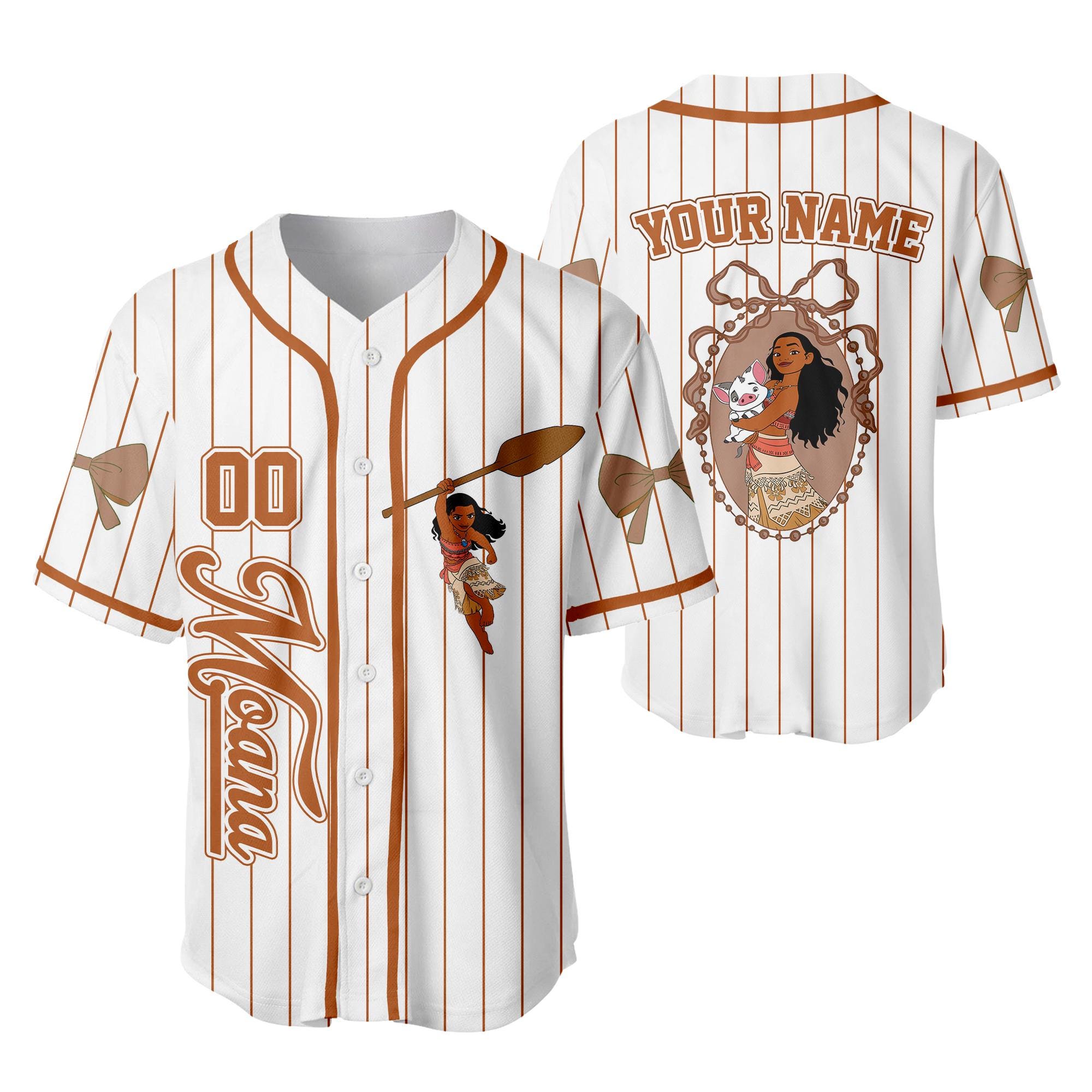 Discover Coquette Princess Moana Baseball Jersey, Personalized Disney Princess Moana Jersey, Disneyland Baseball Team Outfit, Birthday Gift