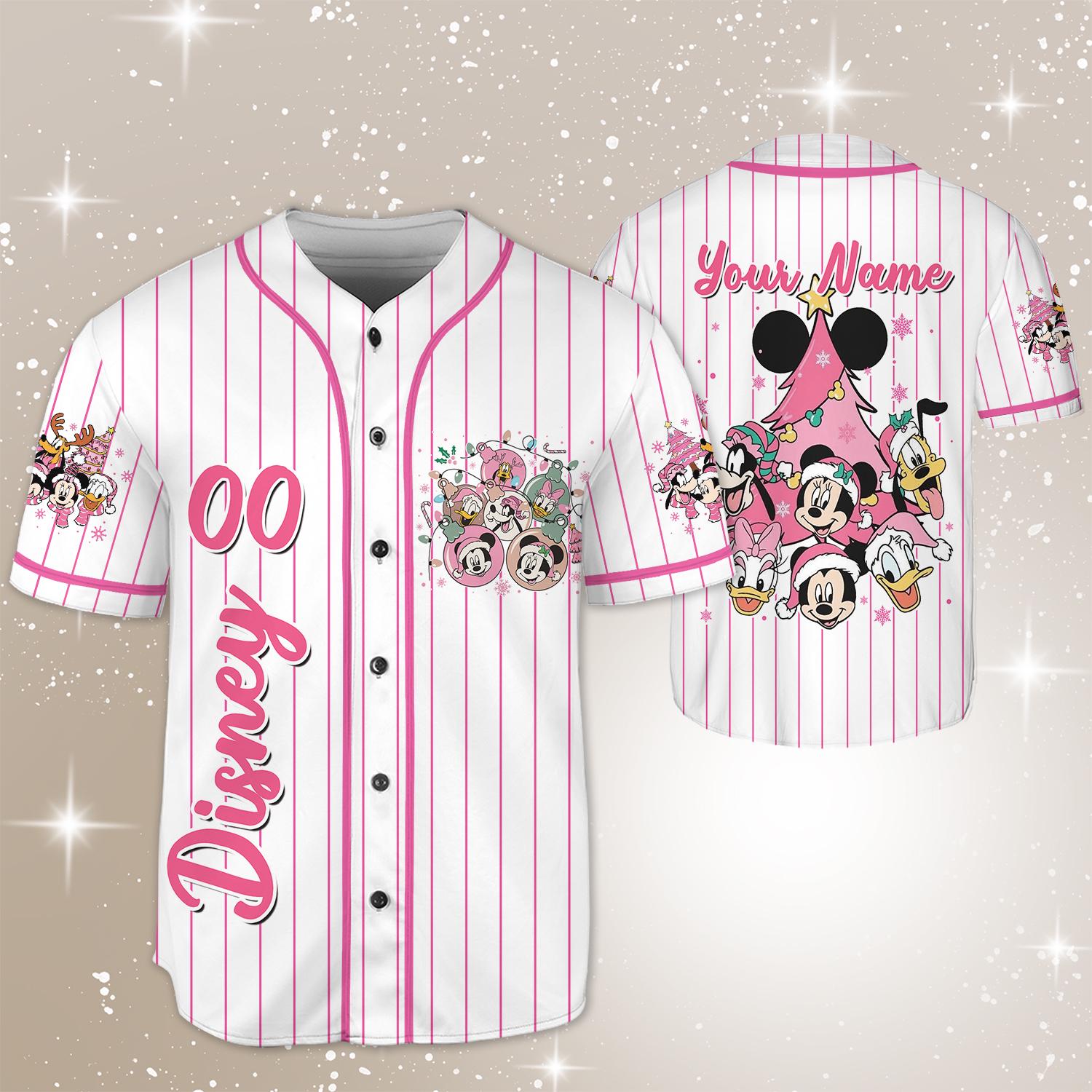 Discover Personalized All Characters Santa Disney Christmas Baseball Jersey, Mickeys Very Merry Christmas Party, Mickey and Friends Kids Adult