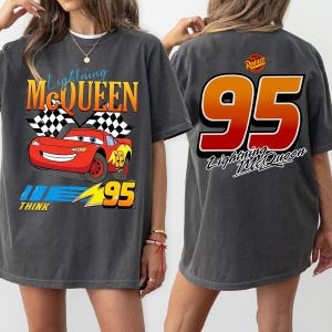 Pixar Car Lightning McQueen Two-sided Shirt, Cars Land Shirt, Kids Shirt, WDW Tee