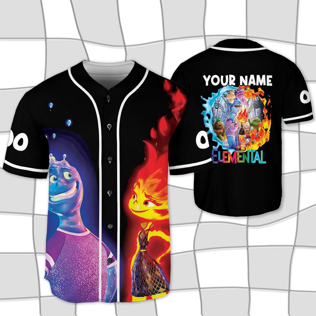 Custom Disney Pixar Elemental Ember Collection Jersey, Disney Baseball ...