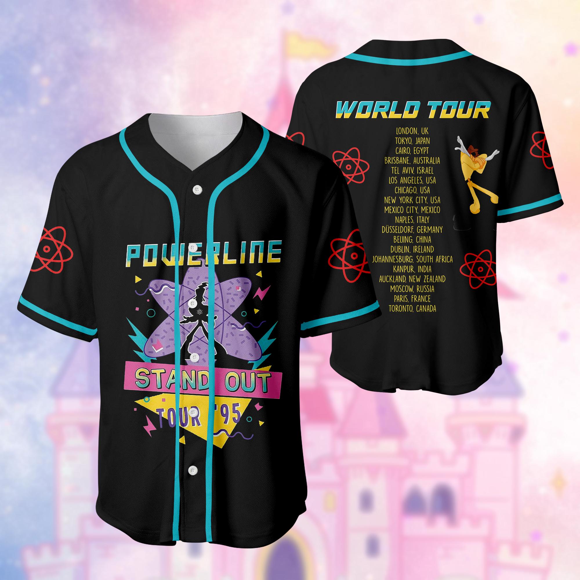 Discover Powerline Stand out World tour Fun Baseball Jersey, Matching Baseball Team Outfit, Adult Youth Toddler Jersey, Toy Story Jersey