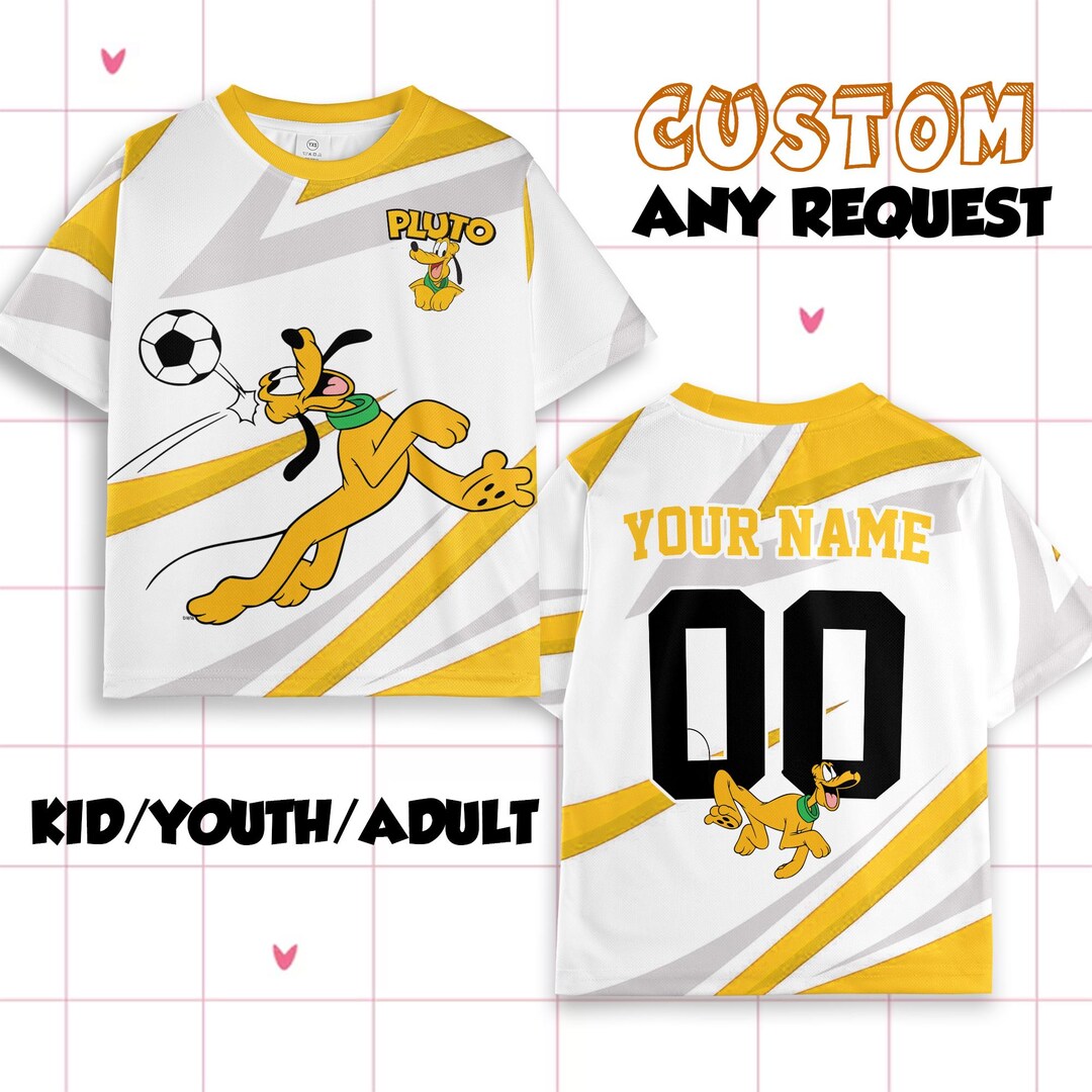 Personalized Disney Pluto Soccer Jersey Shirt, Disney Pluto Shirt