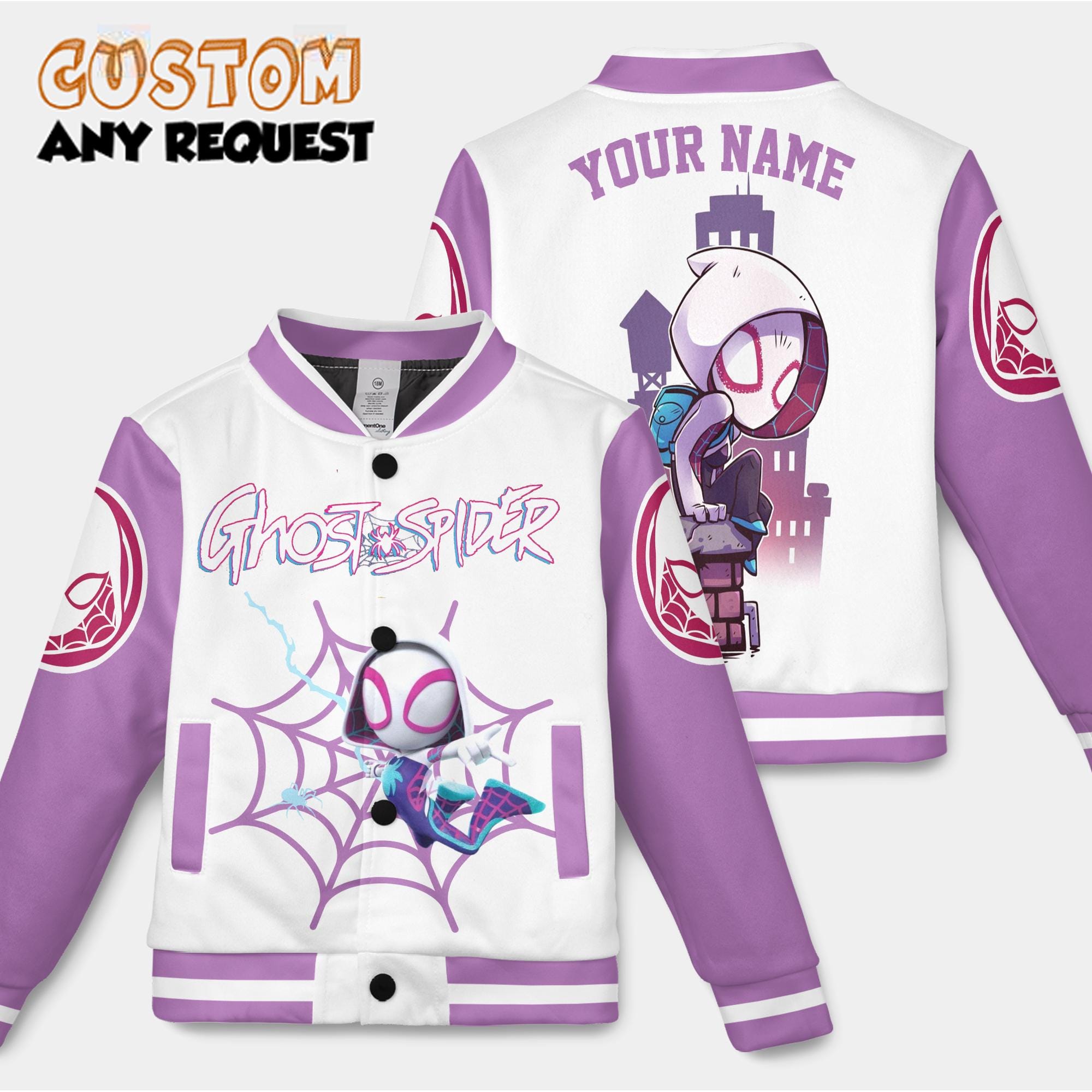 Felpa Con Cappuccio Marvel Spider-Gwen Per Bambina E Ragazza: Pile Morbido Con Cerniera E Tasche, Stampa Serigrafica Oro - 2