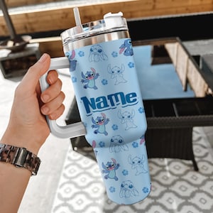 Personalized Stitch Cup, Custom Laser Engraved Tumbler with Name or Logo, Christmas Gift for Him Her