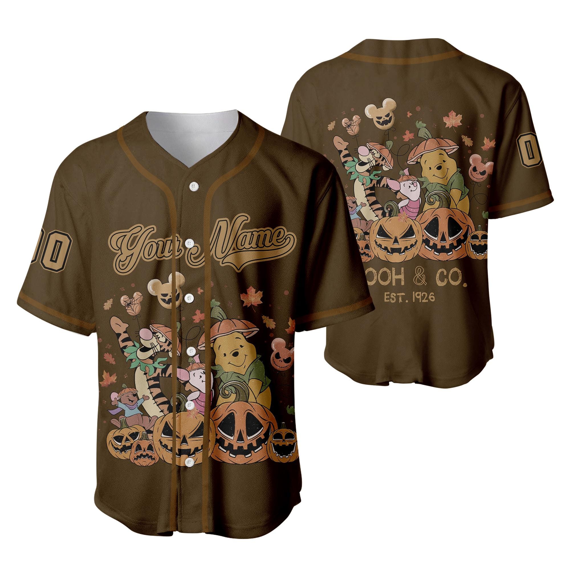 Discover Vintage Winnie The Pooh Halloween Baseball Jersey, Pooh & Co Est 1926 Shirt, Pooh And Friends Halloween, Pooh Pumkin Shirt