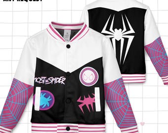 Personalized Gwen Stacy Spider Man Varsity Jacket, Kids Varsity Jacket, Spiderman Baseball Jacket, Birthday Boy Gift, Spidey Shirt