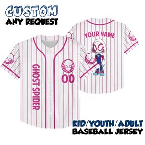 Custom Ghost-Spider Collection Baseball Jersey, Disney Spidey and His Amazing Friends Jersey for Disney Fans, Disney Baseball Team Outfit