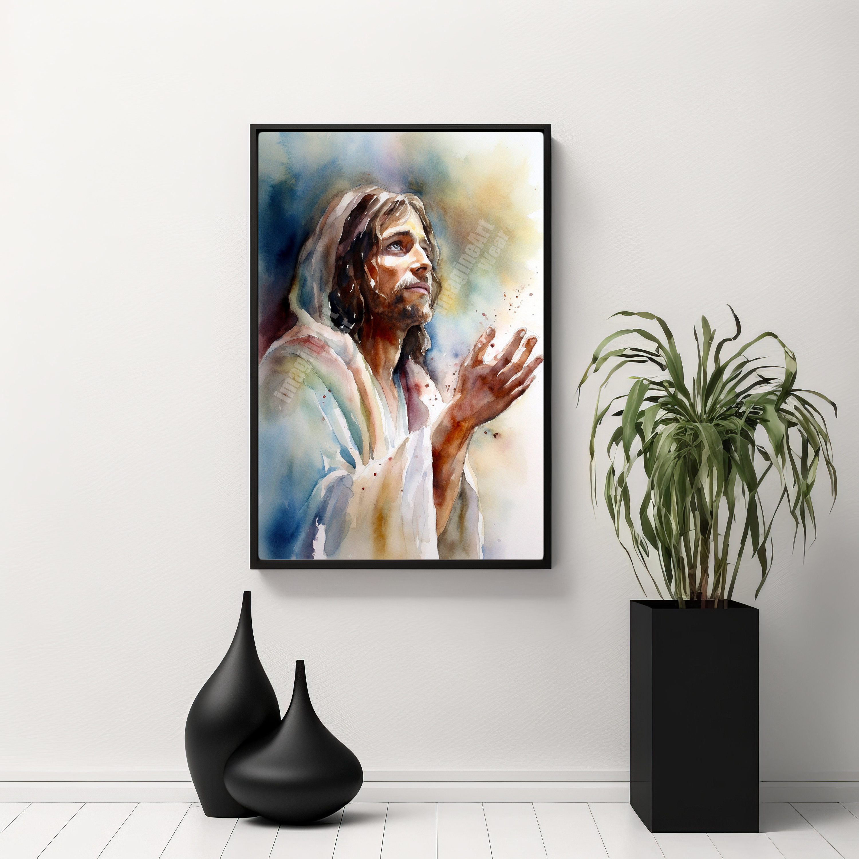 Jesus Christ Watercolor Art Print V10, Beautiful Representation of ...