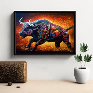 Bull Alebrije Art Print, Stunning Art Canvas Of Magical Mexican Folklore Alebrije . Beautiful Art Print On Museum Quality Photo Paper.