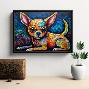 Chihuahua Dog Alebrije Art Print: Vibrant Mexican Folk Art