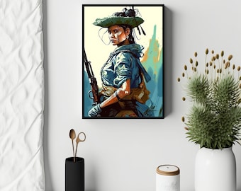Soldadera Art Print: Fierce Adelita, Mexican Revolution Portrait
