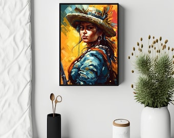 Soldadera Art Print: Fierce Adelita, Mexican Revolution Portrait