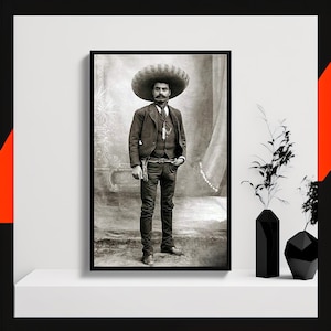 Emiliano Zapata Historical Photo Print, Stunning Portrait Of Mexican Revolutionary On Photo Paper Pro Luster. Digitally Restored Photograph