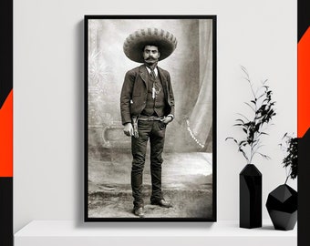 Emiliano Zapata Historical Photo Print, Stunning Portrait Of Mexican Revolutionary On Photo Paper Pro Luster. Digitally Restored Photograph