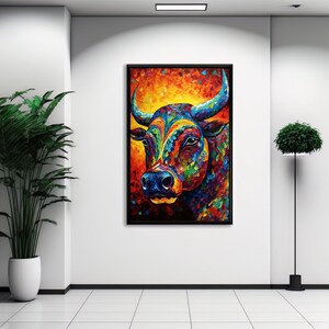Bull Alebrije Art Print, Stunning Art Canvas Of Magical Mexican Folklore Alebrije . Beautiful Art Print On Museum Quality Photo Paper.