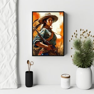 Soldadera Art Print: Fierce Adelita, Mexican Revolution Portrait