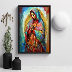 Our Lady of Guadalupe Art Print: Mexican Impasto Style