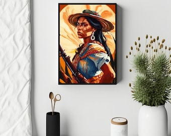 Soldadera Art Print: Fierce Adelita, Mexican Revolution Portrait