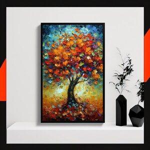 The Tree Of Life Art Print, Stunning & Vibrant Art On The Style Of Knife Palette Printed On Top Quality Photo Paper Pro Luster. V5