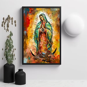 Our Lady of Guadalupe Art Print: Impasto Mexican Art