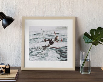 Pow Day ; Vintage Art Print ; Vintage Collage ; Art Digital Download ; Collage Print; Gallery wall print ; surf art print; ski art