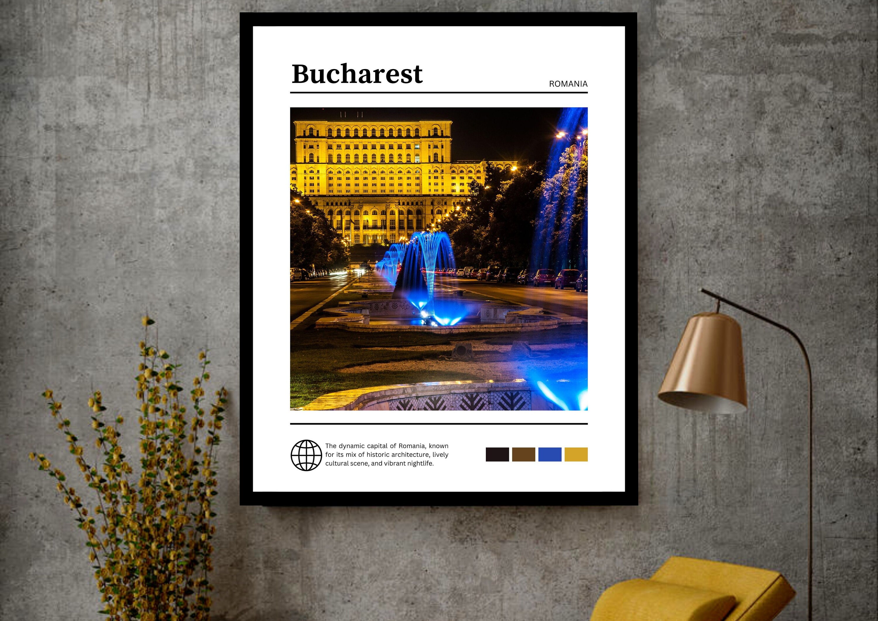 Bucharest Poster Bucharest Wall Art Palace of the Etsy