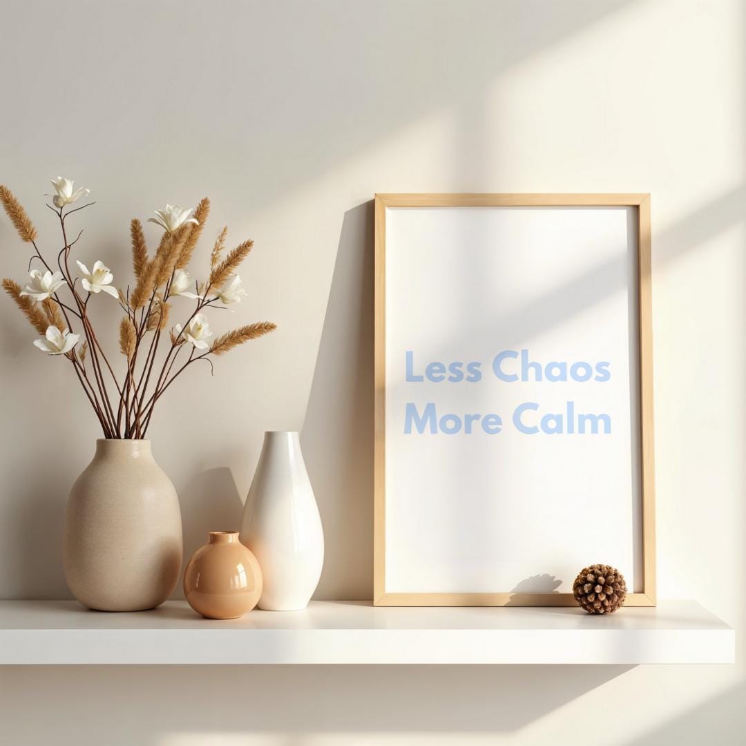Less Chaos More Calm Modern Typography Wall Art Printable - Etsy