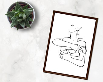 Väggkonst i en rad, svartvit heminredning, utskrivbar konst