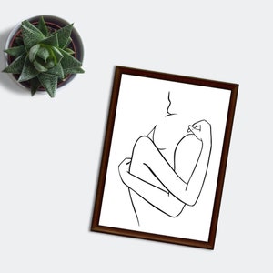 Couple Line Art, Couple Love Decor, Unframed, Digital Download, 8x12/12x16/16x20in