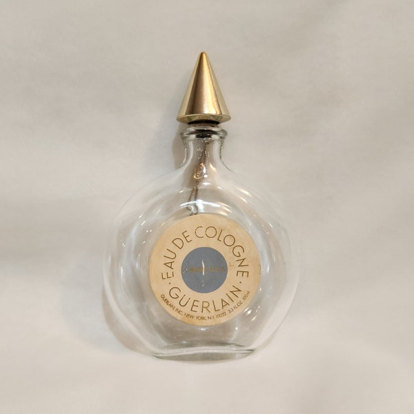 Guerlain Eau De Cologne Perfume Bottle L'Heure Bleue 3.3 ounces - EMPTY! | Vintage Vanity Decor