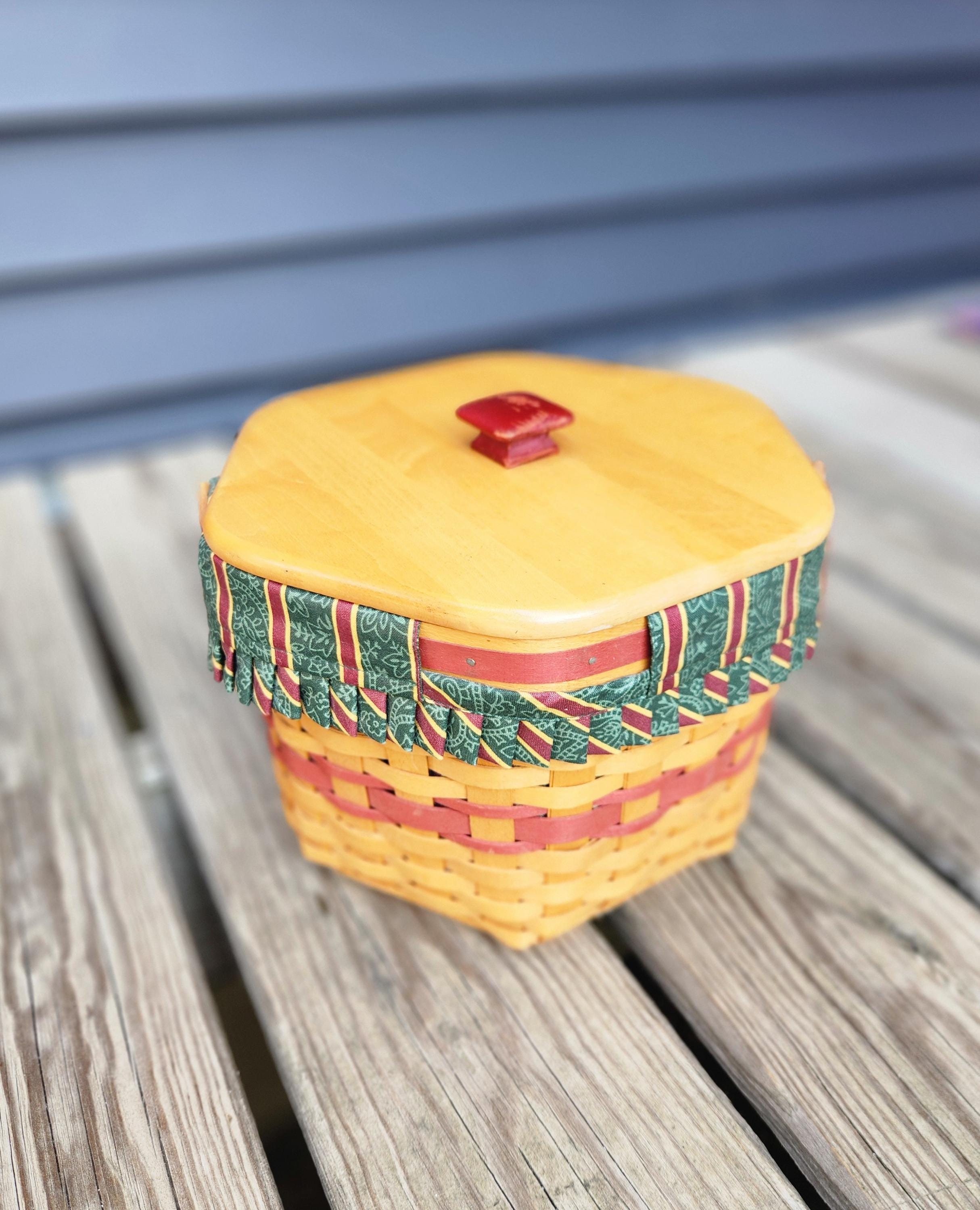 Vintage 1997 Longaberger Basket Hexagon Snowflake Christmas