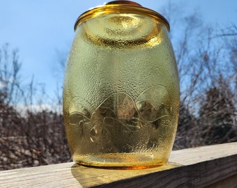 Bartlett Collins Cookie Jar Mushroom Embossed Yellow Textured Surface Mid-Century | Vintage Cookie Jars