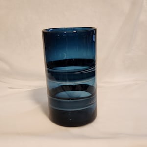 West Elm Vase Hand Blown Glass Cobalt Blue Vintage Garden Floral Planters