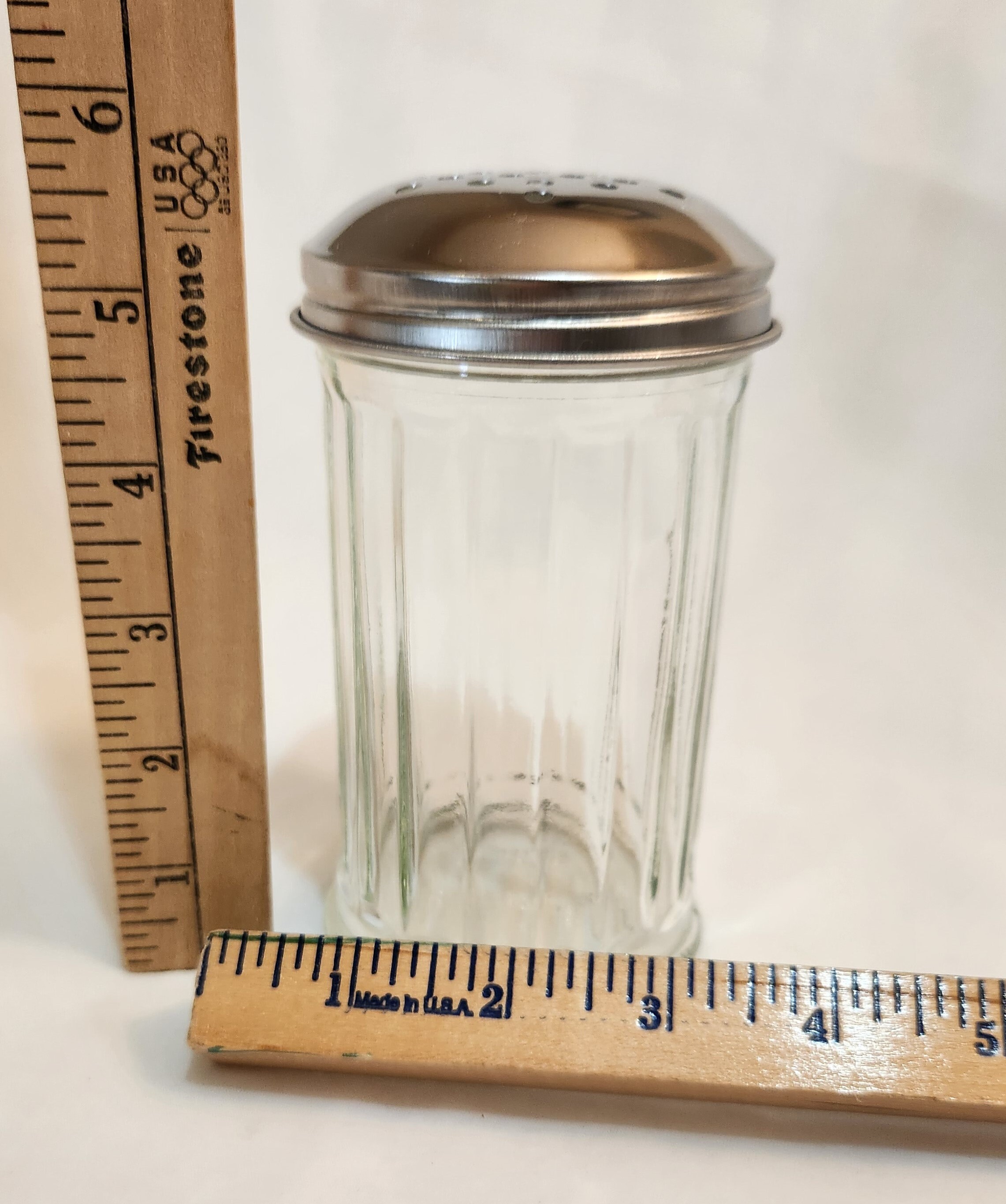 Vintage Halco Sugar Shaker Dispenser Green Tint Ribbed Perforated