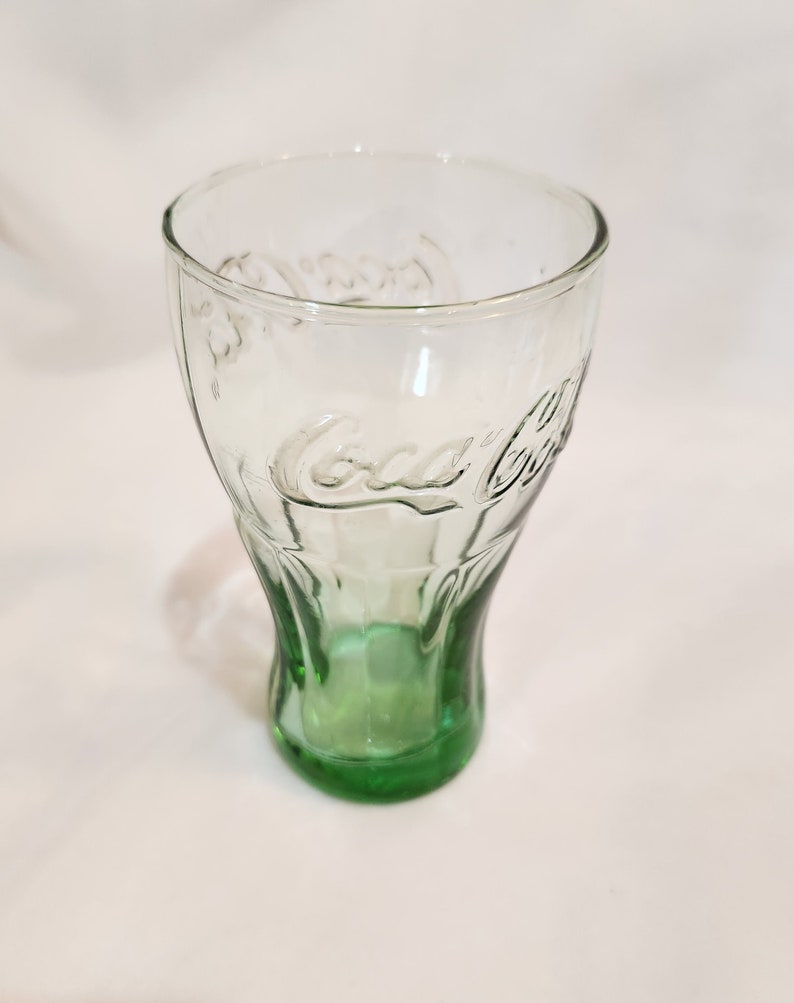 Green Coca Cola Glass Embossed Logo Bell Shaped Soda Fountain Etsy