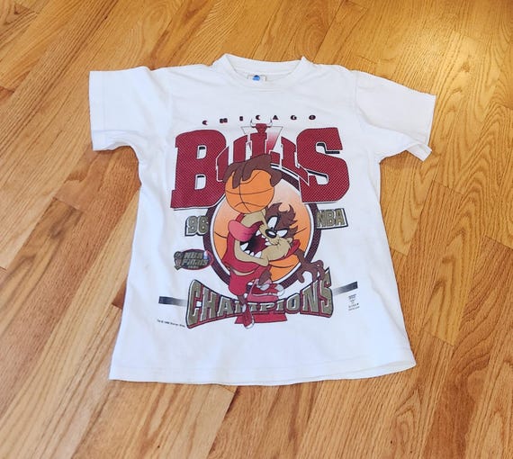 Vintage 1996 Tasmanian Devil Chicago Bulls Kids T-shirt Single
