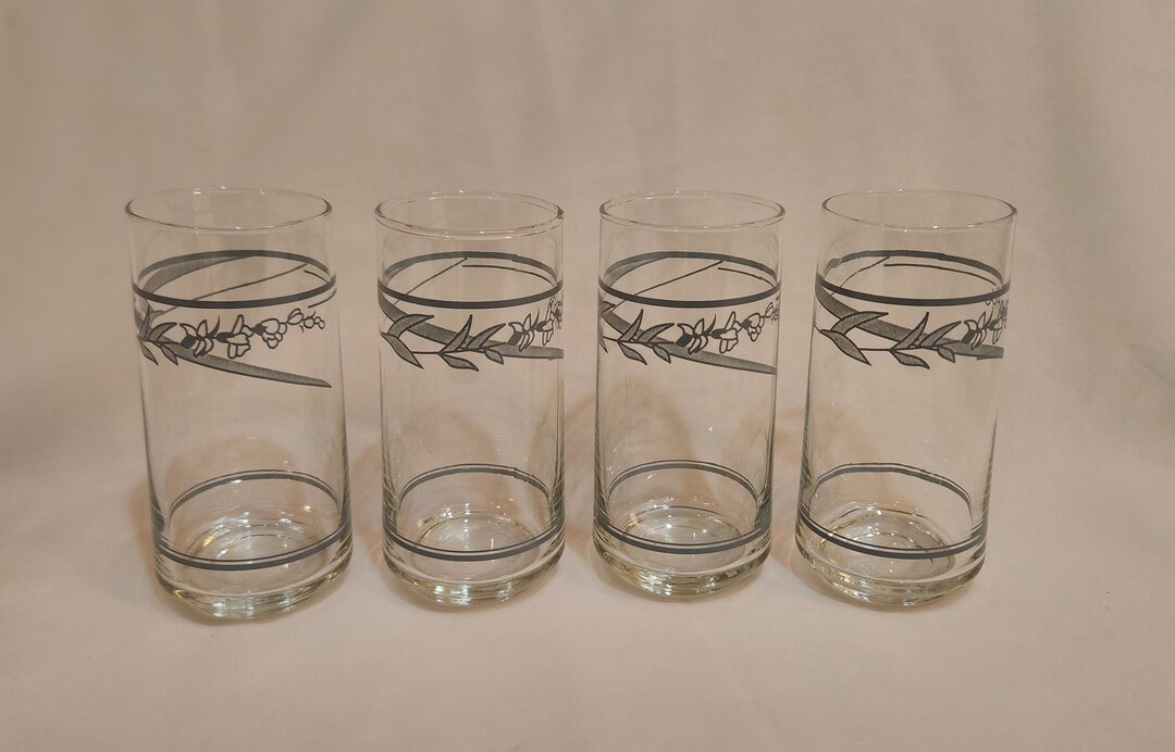 Corelle Blue Lily Glasses Corelle Coordinates Cooler Tumblers 16 Ounce Item 6014932 1992 Set of