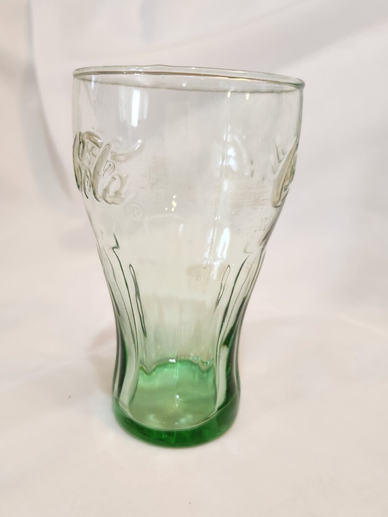 Green Coca Cola Glass Embossed Logo Bell Shaped Soda Fountain Etsy