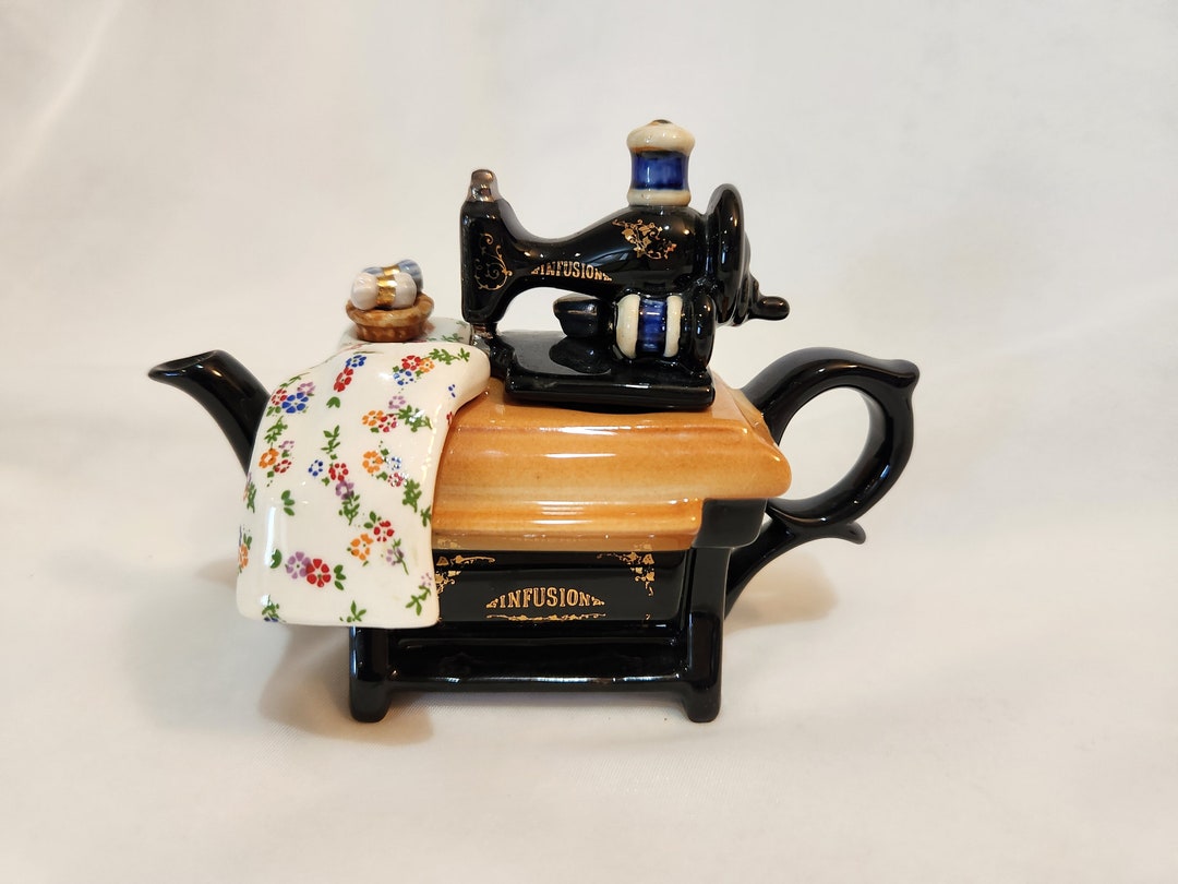Mini Cardew Teapot Infusion Sewing Machineminiflowers on Fabric