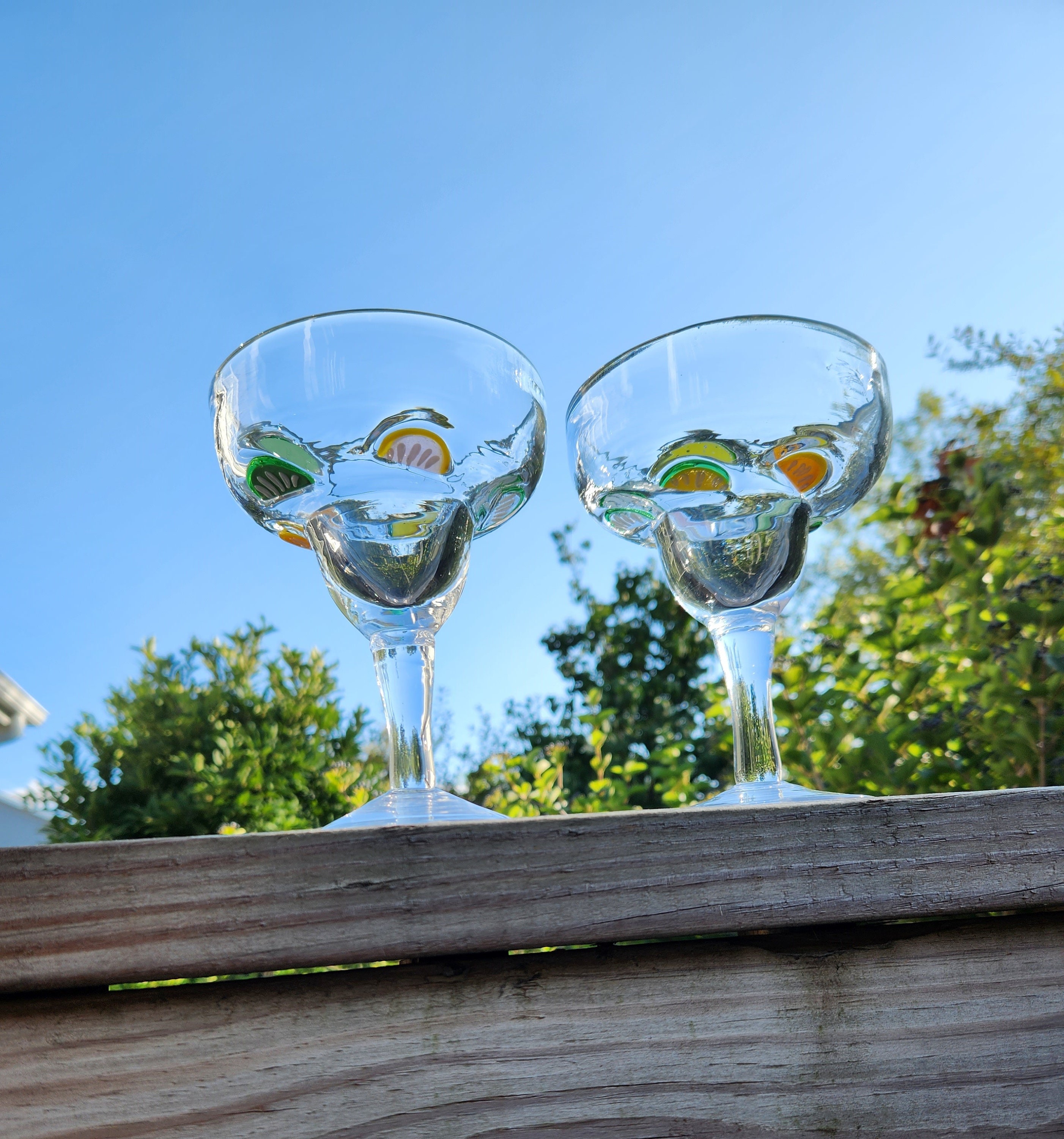 LEMONSODA Stemless Martini Glasses - Double Walled Design with