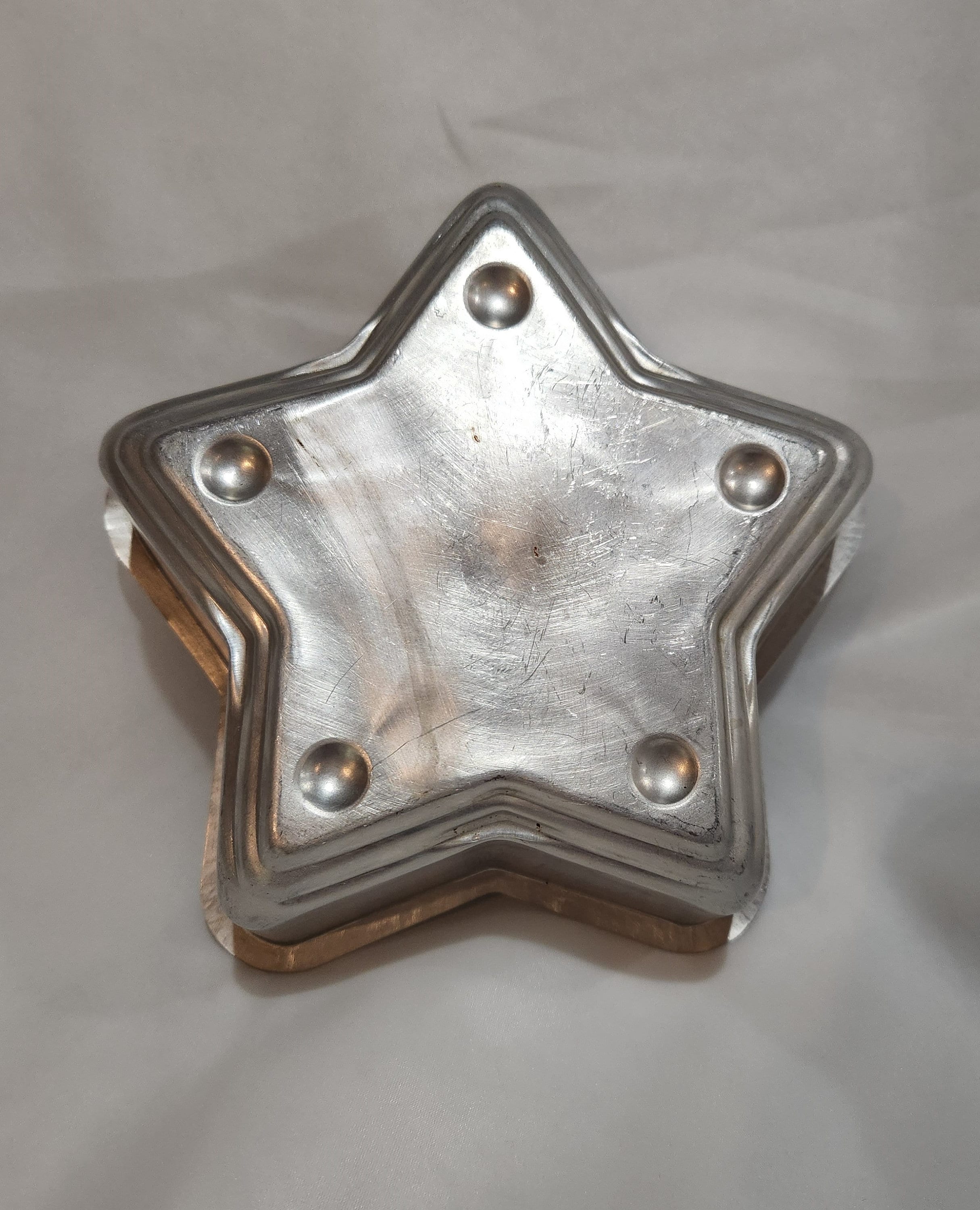 Kitchen  Vintage Star Shaped Silver Aluminum Dessert Jello Mold