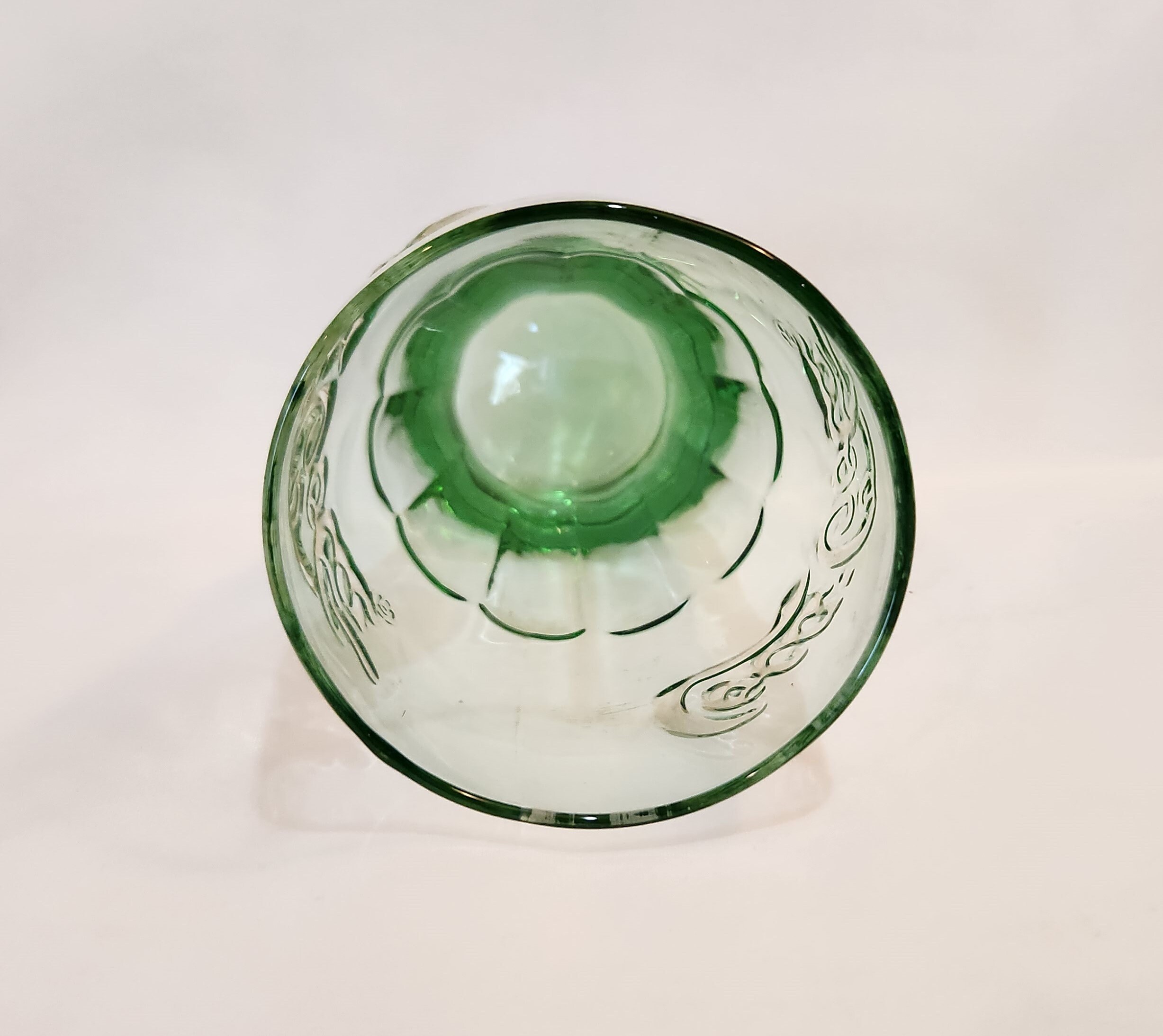 Green Coca Cola Glass Embossed Logo Bell Shaped Soda Fountain Etsy