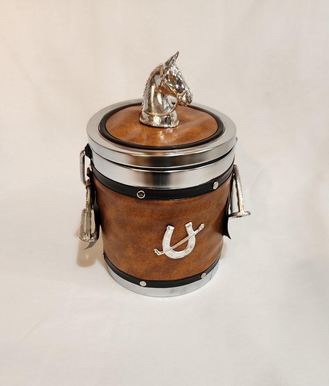 Vintage Equestrian Horse Ice Bucket Novelty in Original Box Vintage
