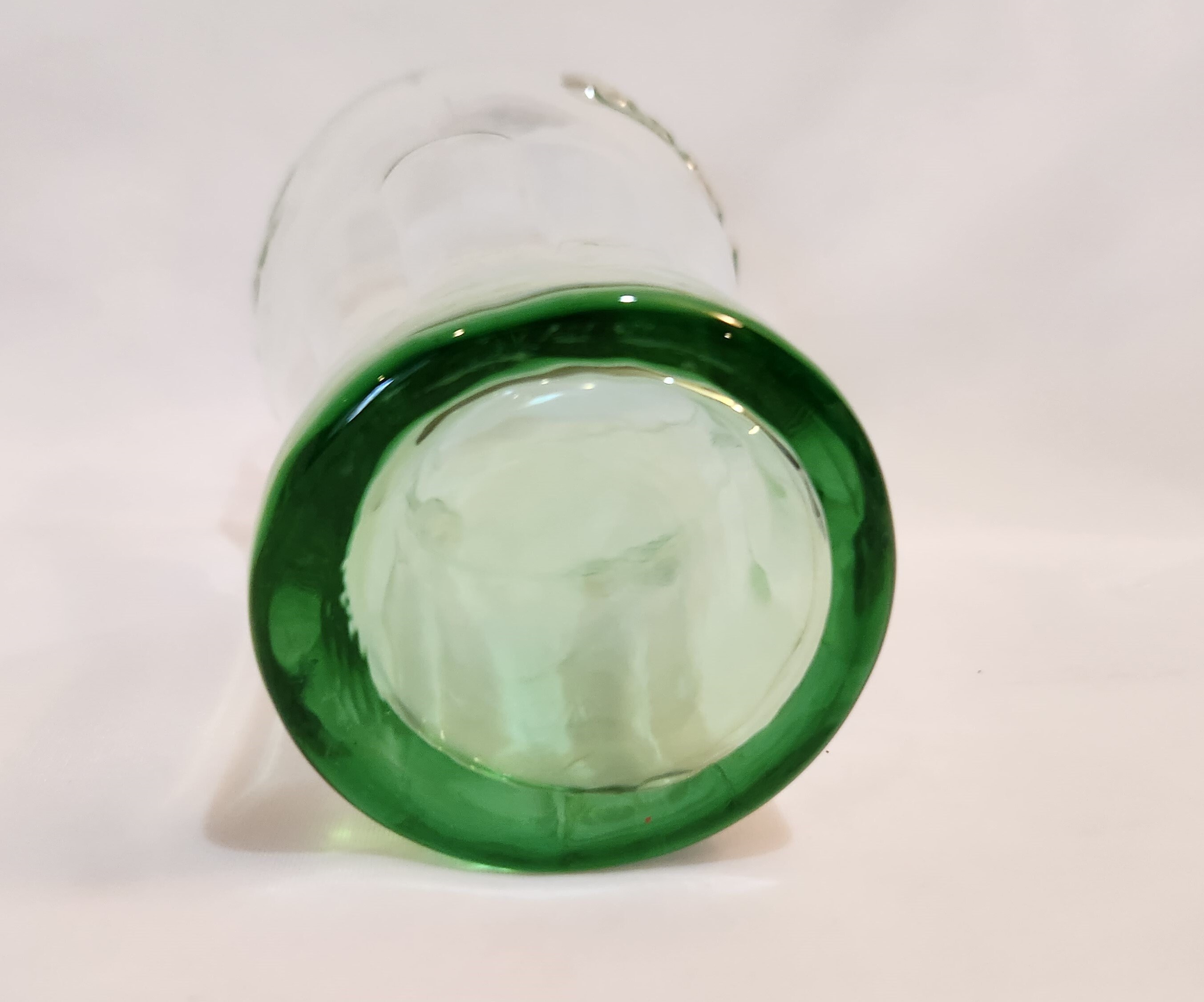 Green Coca Cola Glass Embossed Logo Bell Shaped Soda Fountain Etsy