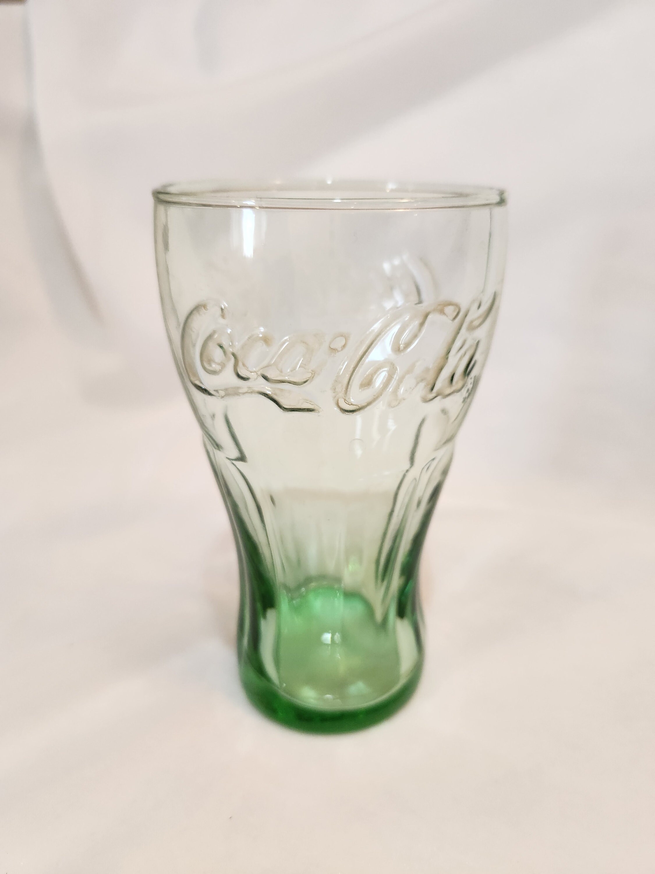 Green Coca Cola Glass Embossed Logo Bell Shaped Soda Fountain Etsy