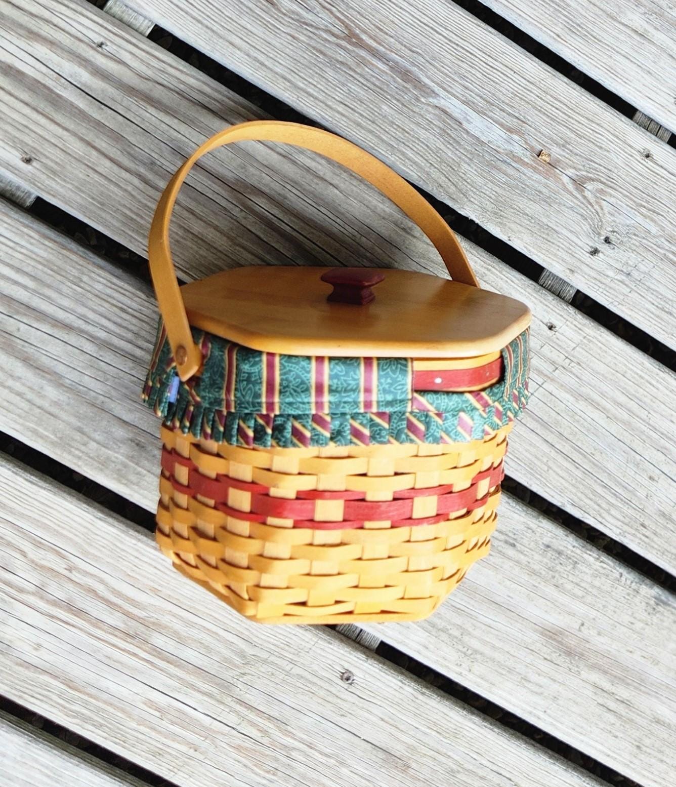 Vintage 1997 Longaberger Basket Hexagon Snowflake Christmas
