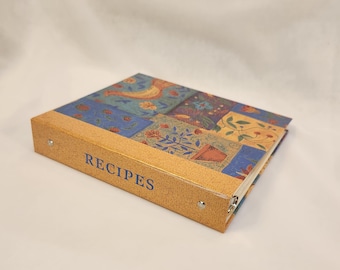 Refillable Recipe Organizer Album Bird Plants Flowers | Vintage Books Cookbooks