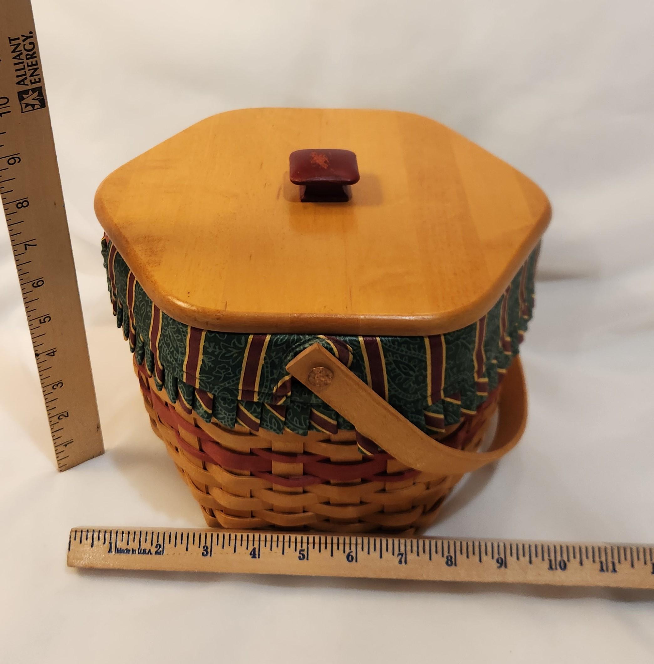 Vintage 1997 Longaberger Basket Hexagon Snowflake Christmas