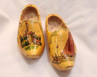 Vintage 1950s Dutch Wooden Shoes by Simson of Volendam Holland
